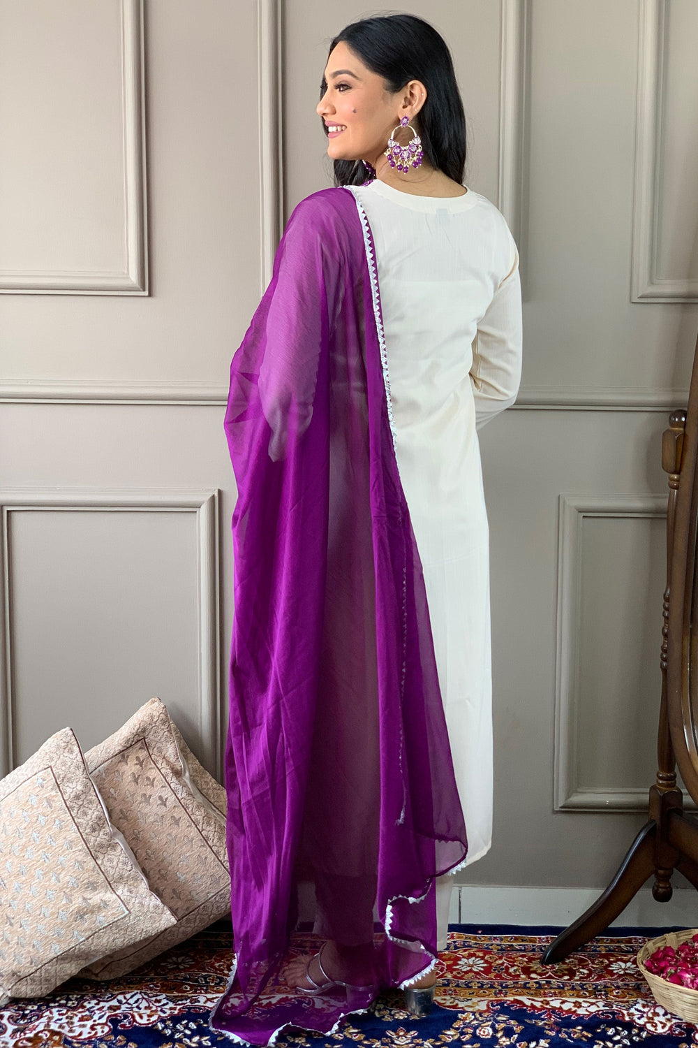 Amazing White Color Rayon Fabric Readymade Salwar Suit | Buy Online India