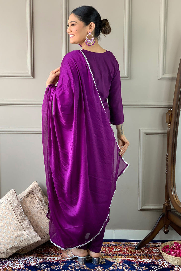 Sober Purple Color Rayon Fabric Readymade Salwar Suit | Buy Online India