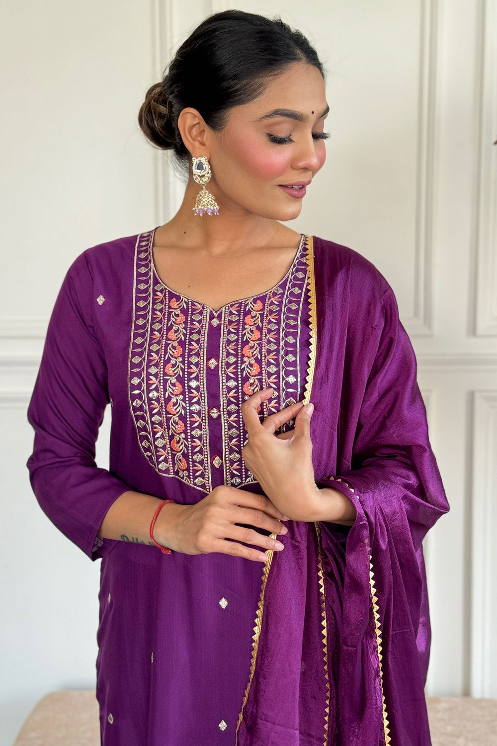 Soothing Wine Color Rayon Fabric Readymade Salwar Kameez | Buy Online India