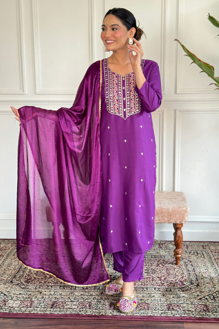 Soothing Wine Color Rayon Fabric Readymade Salwar Kameez | Buy Online India