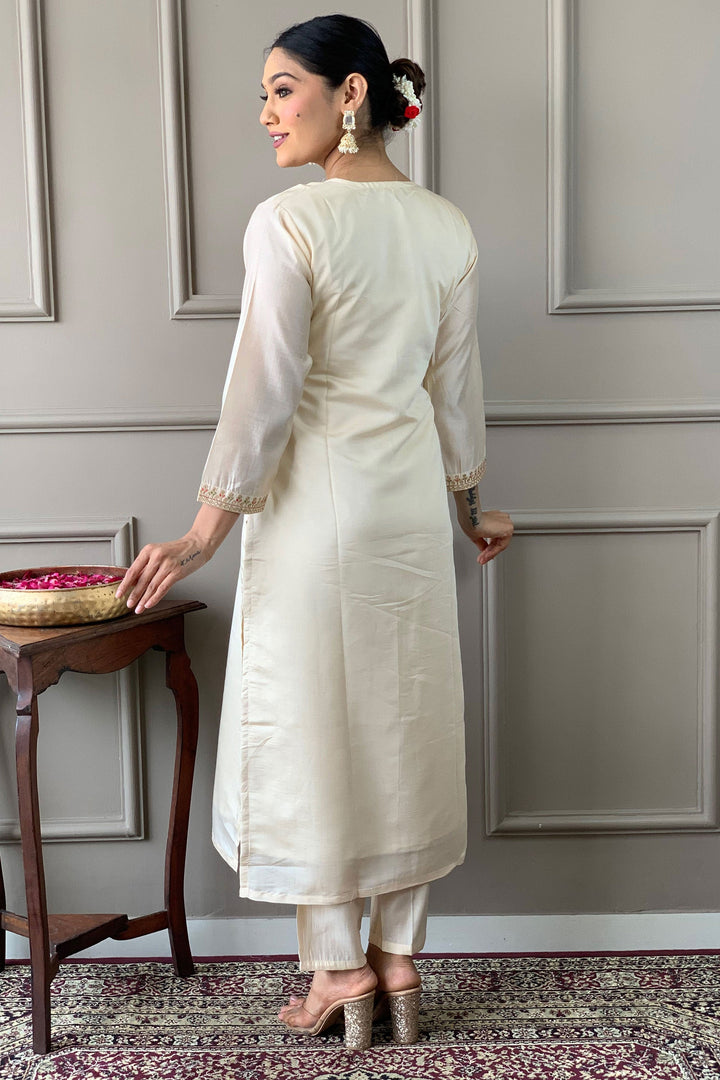 Rayon Fabric Off White Color Gorgeous Readymade Salwar Kameez | Buy Online India