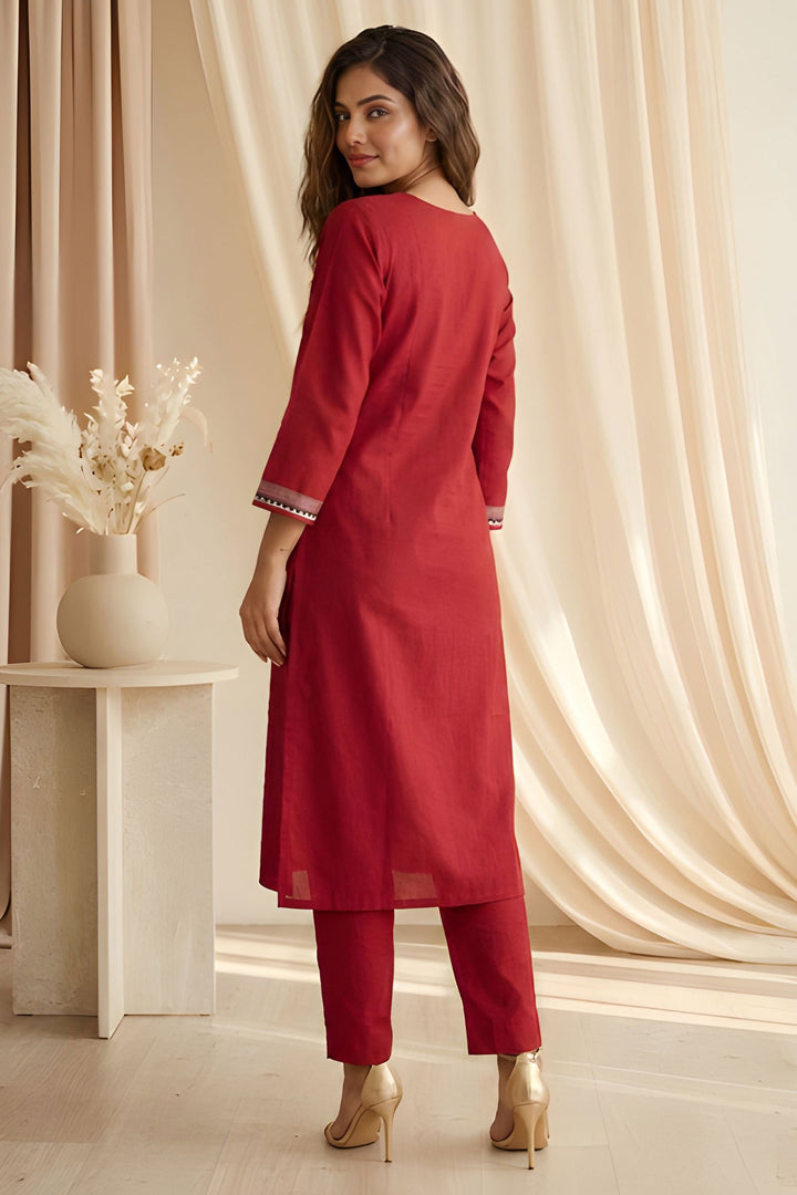 Art Silk Maroon Color Daily Wear Readymade Kurti With Bottom
