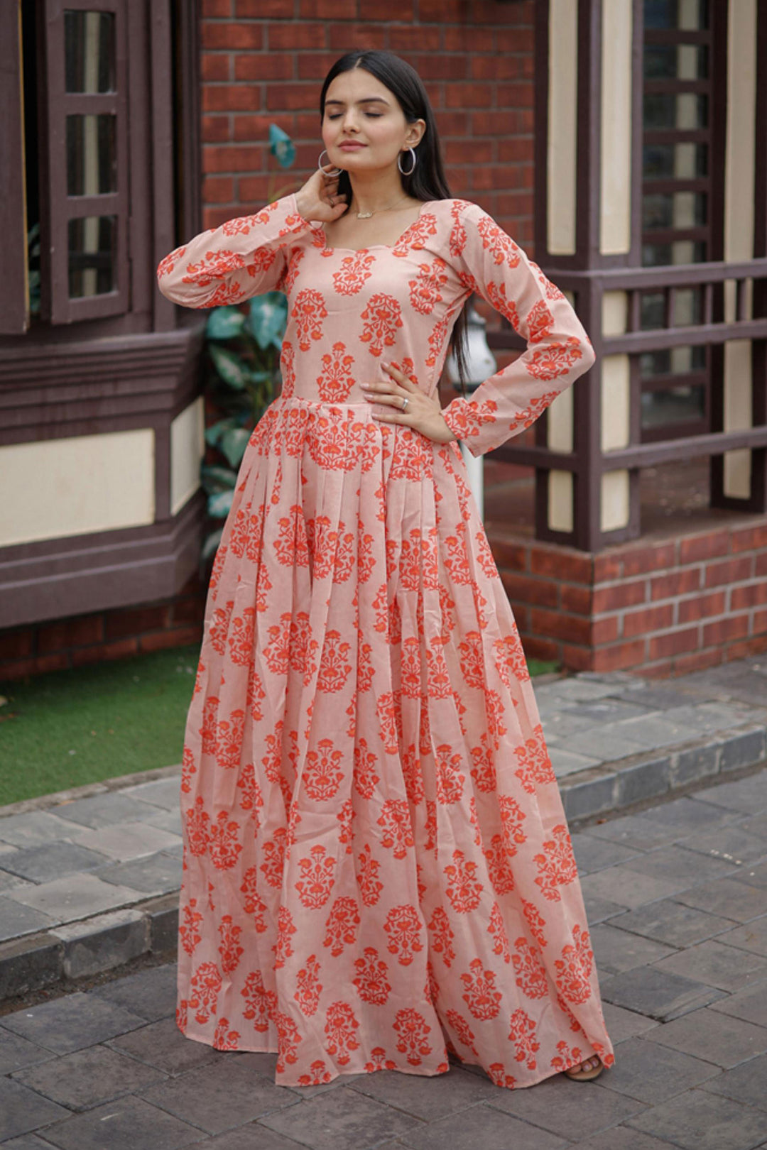Trendy Georgette Fabric Multi Color Readymade Digital Printed Gown | Buy Online India