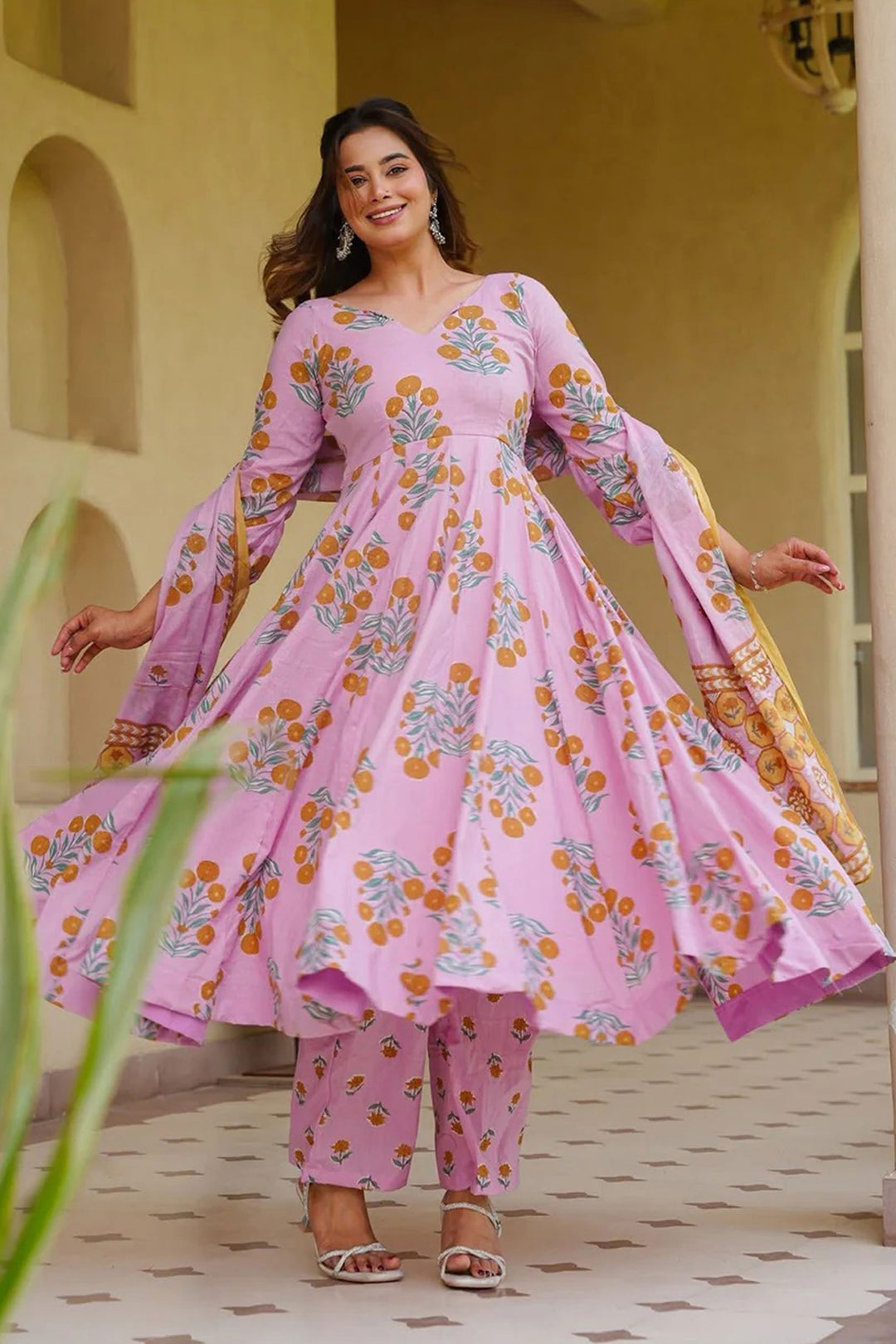 Multi Color Cotton Silk Beatific Readymade Salwar Suit