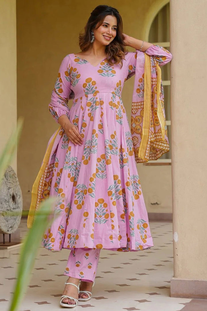 Multi Color Cotton Silk Beatific Readymade Salwar Suit