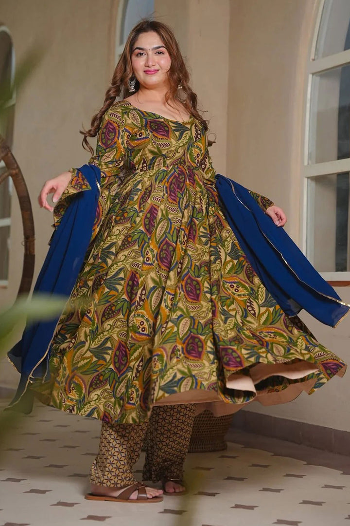 Beguiling Multi Color Cotton Silk Readymade Salwar Suit