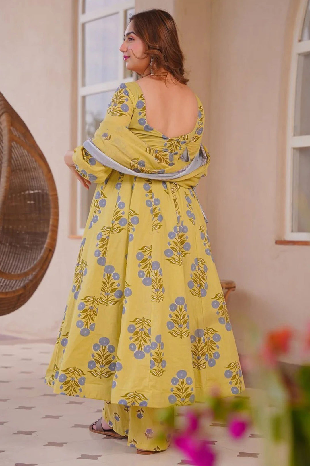 Incredible Cotton Silk Multi Color Readymade Salwar Suit