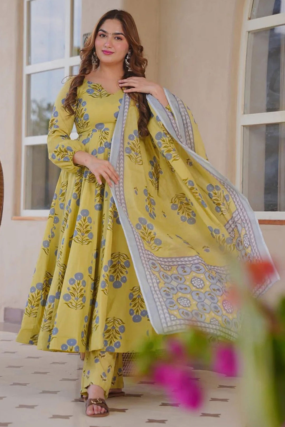 Incredible Cotton Silk Multi Color Readymade Salwar Suit