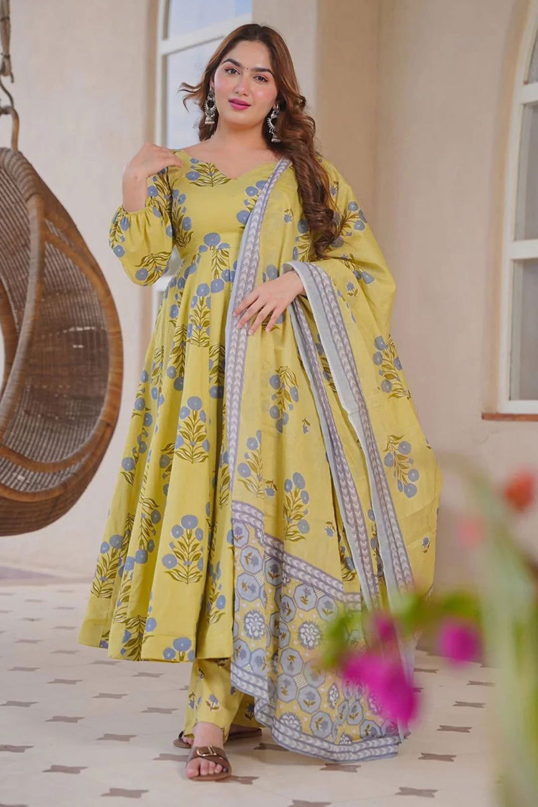 Incredible Cotton Silk Multi Color Readymade Salwar Suit