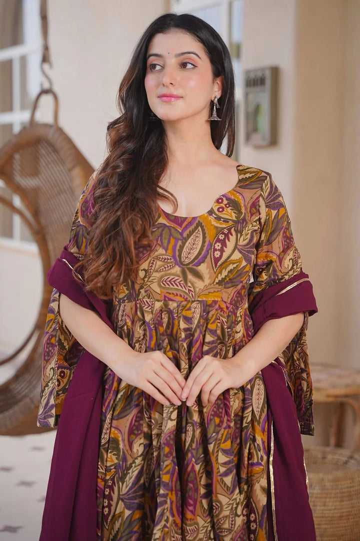 Tempting Cotton Silk Multi Color Readymade Salwar Suit