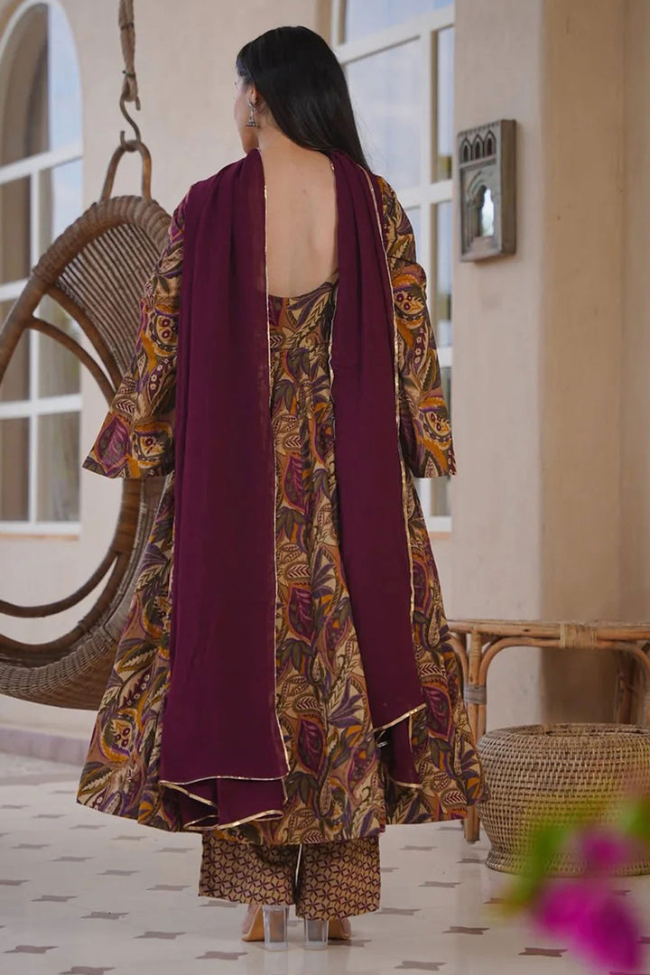 Tempting Cotton Silk Multi Color Readymade Salwar Suit