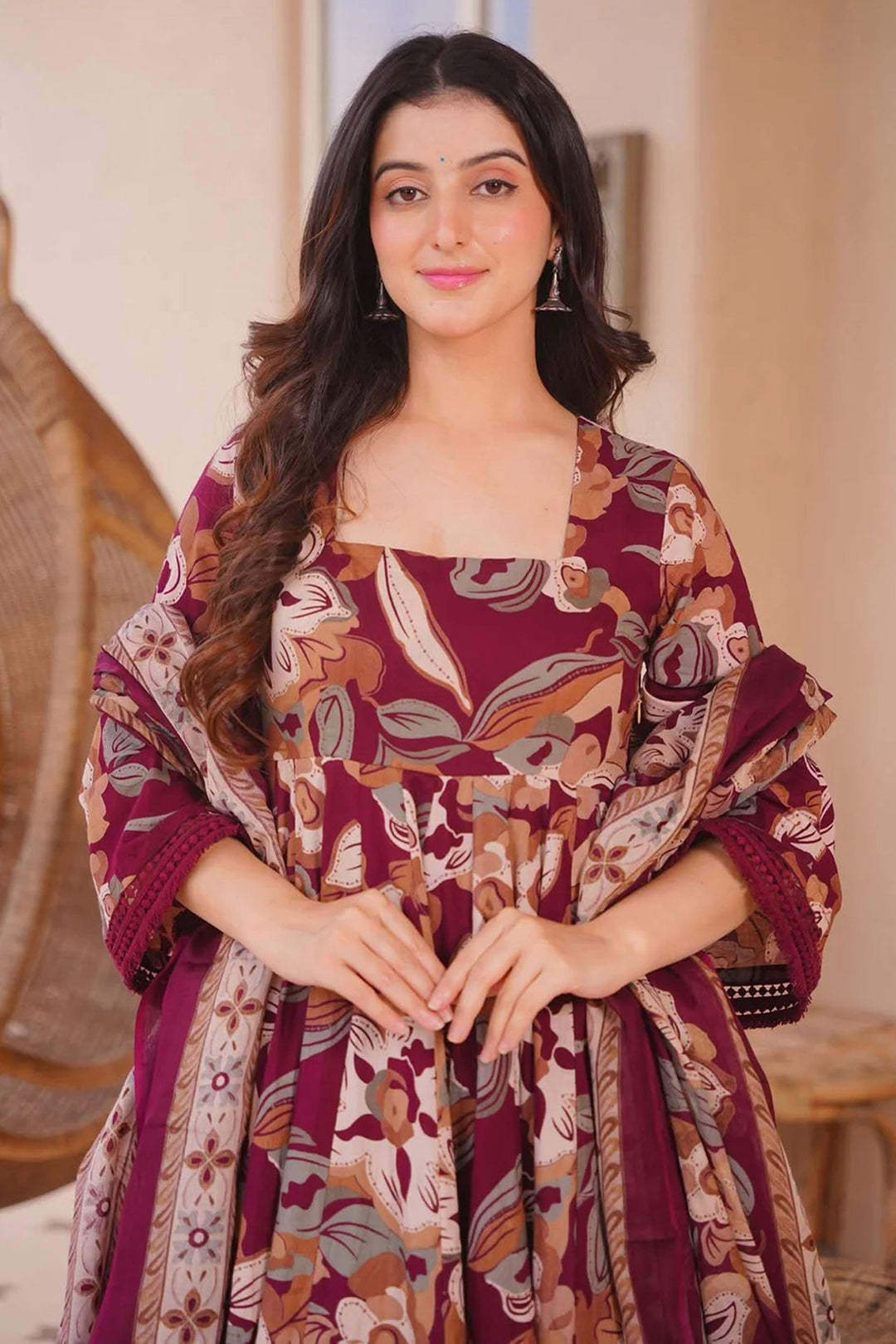 Amazing Multi Color Cotton Silk Readymade Salwar Suit