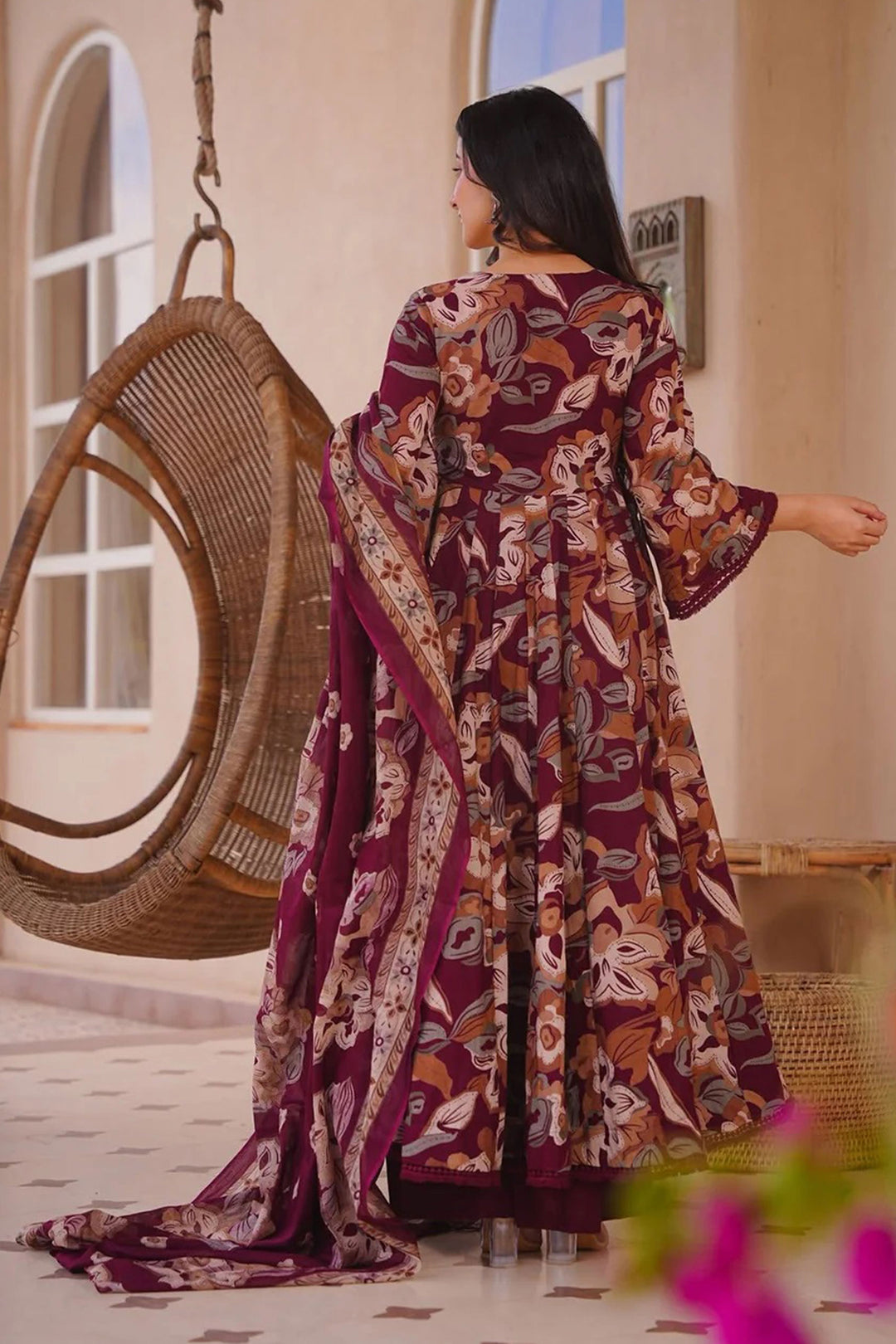 Amazing Multi Color Cotton Silk Readymade Salwar Suit