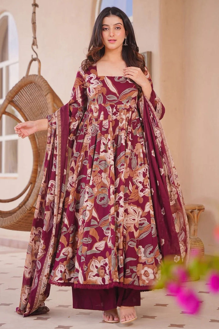 Amazing Multi Color Cotton Silk Readymade Salwar Suit