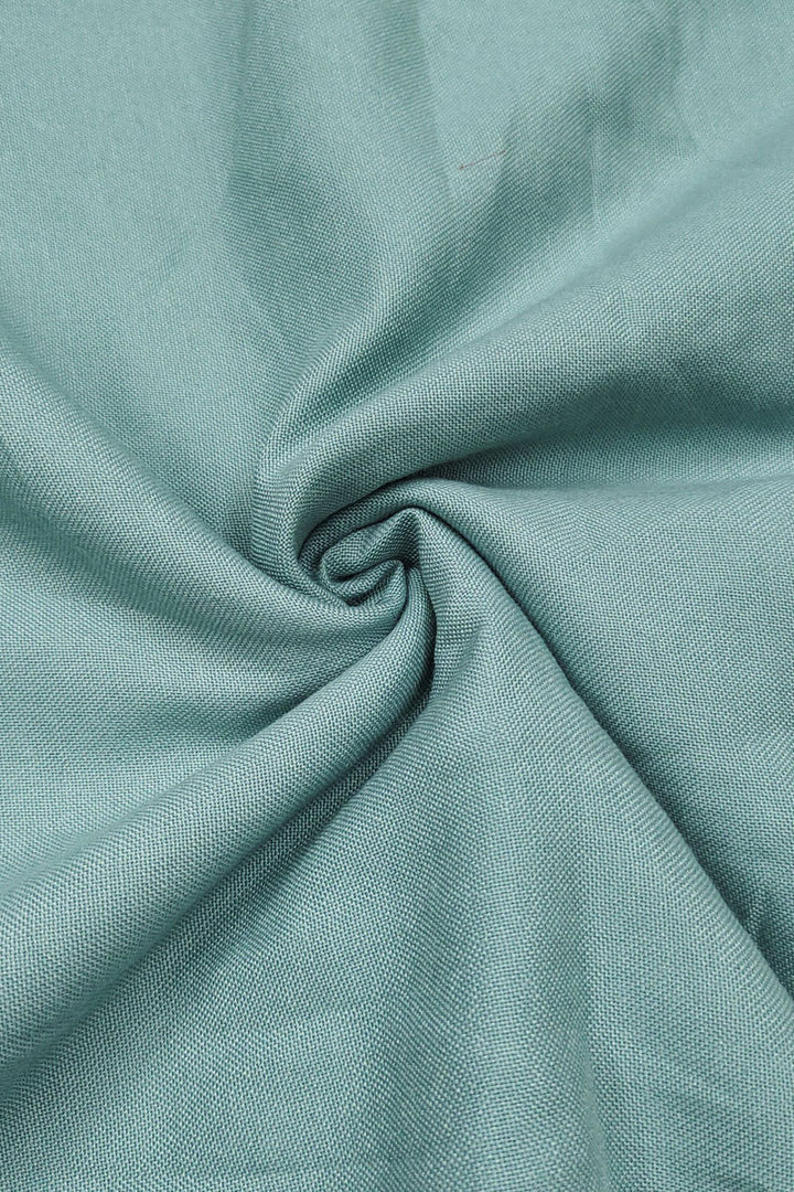 Banarasi Cotton Light Cyan Color Salwar Suit With Hand Work