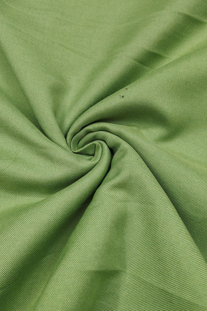Festive Style Banarasi Cotton Green Salwar Suit With Hand Work