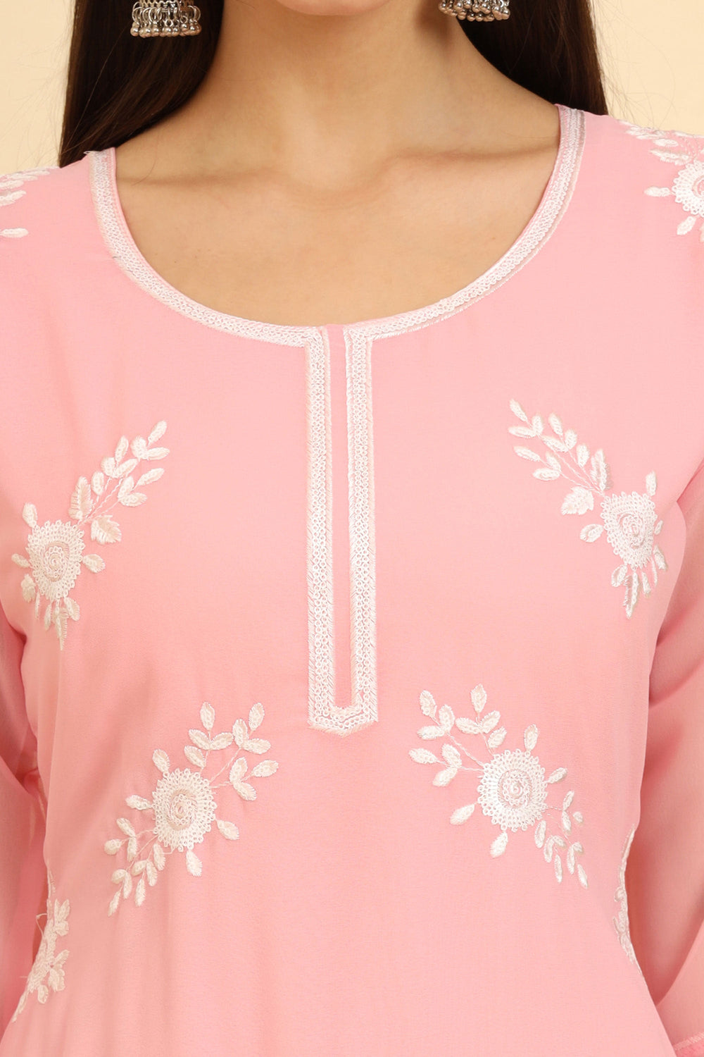 Pink Color Trendy Kurti In Georgette Fabric | Buy Online India