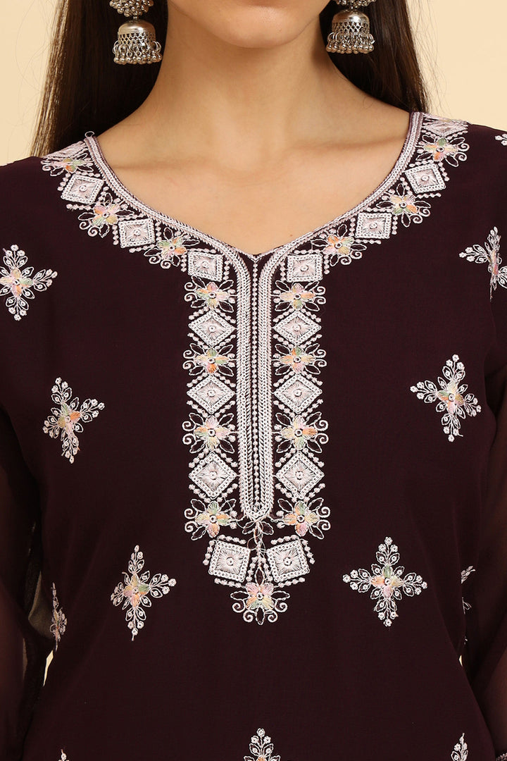 Trendy Casual Wear Readymade Kurti In Brown Color | Buy Online India