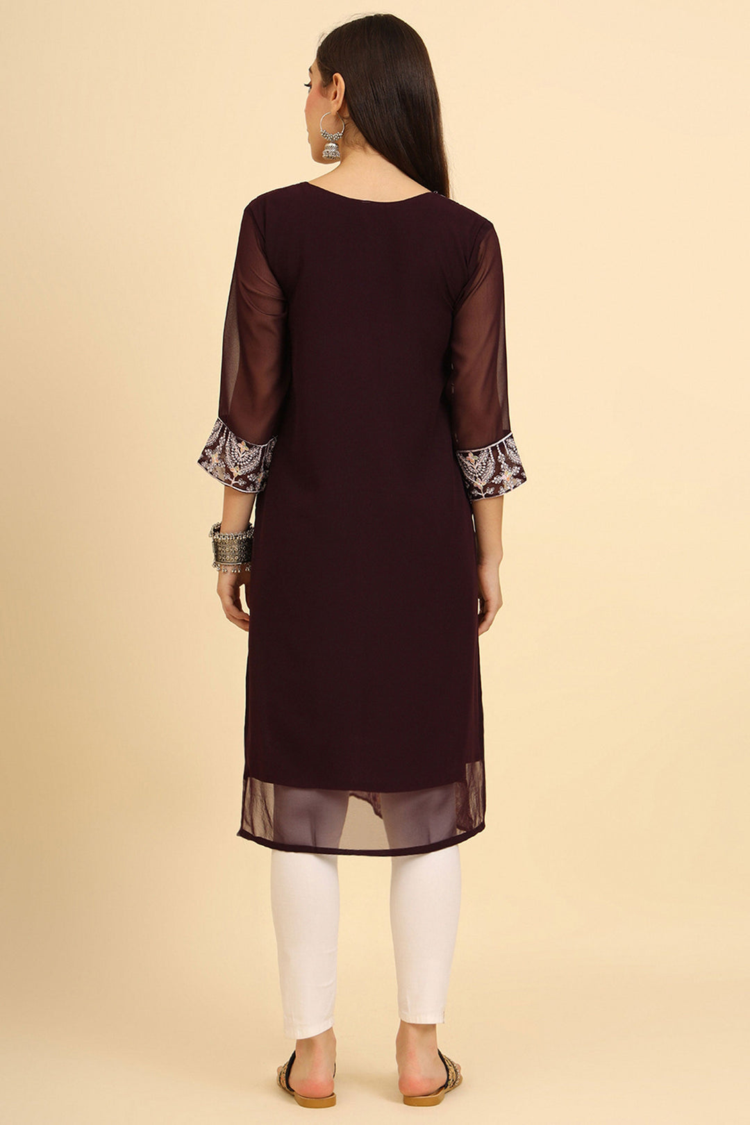 Trendy Casual Wear Readymade Kurti In Brown Color | Buy Online India