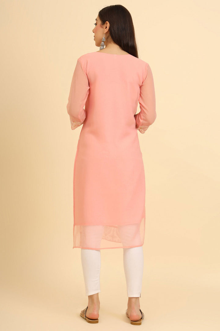 Peach Color Casual Wear Ingenious Readymade Kurti | Buy Online India