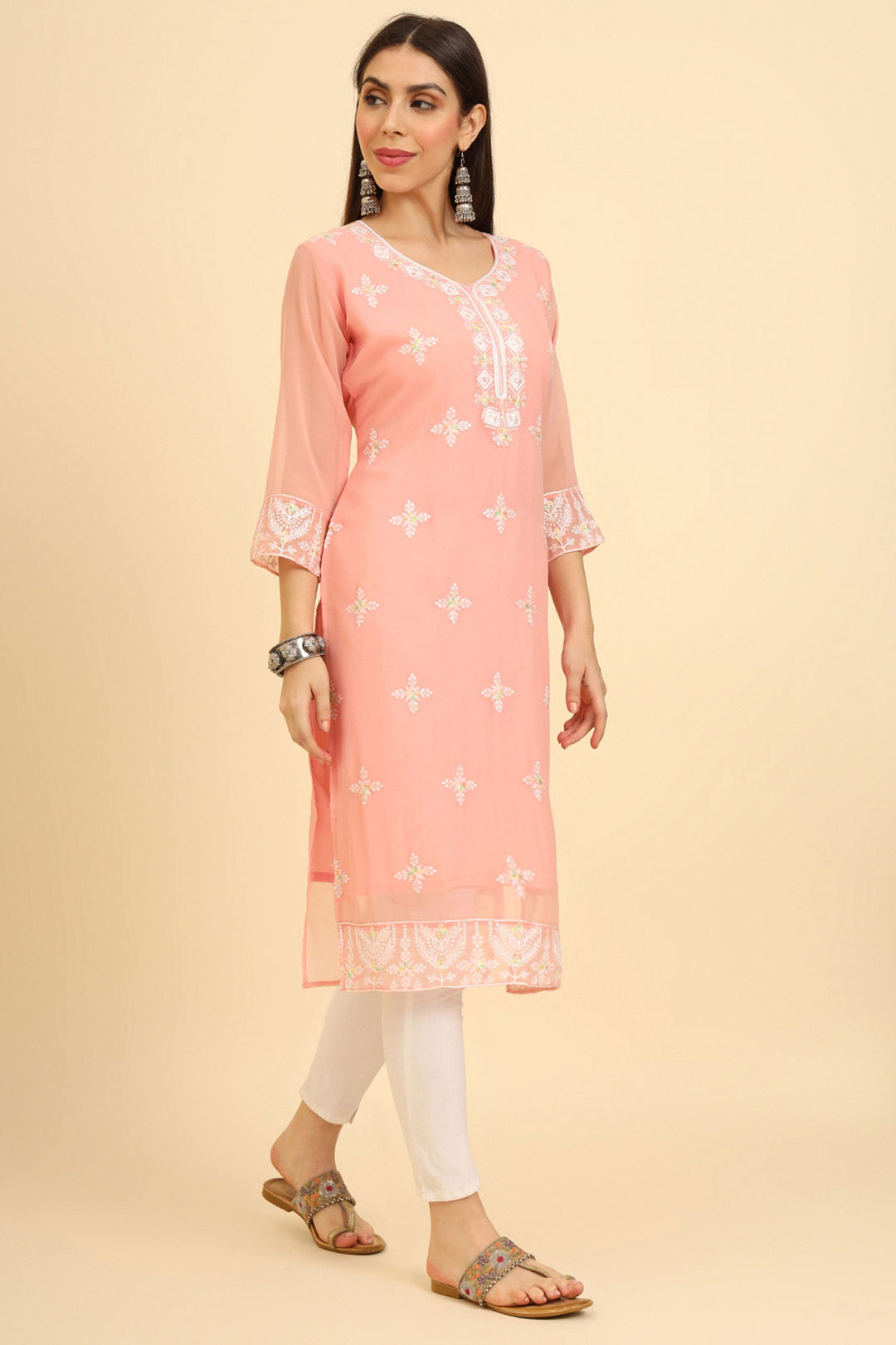Peach Color Casual Wear Ingenious Readymade Kurti | Buy Online India