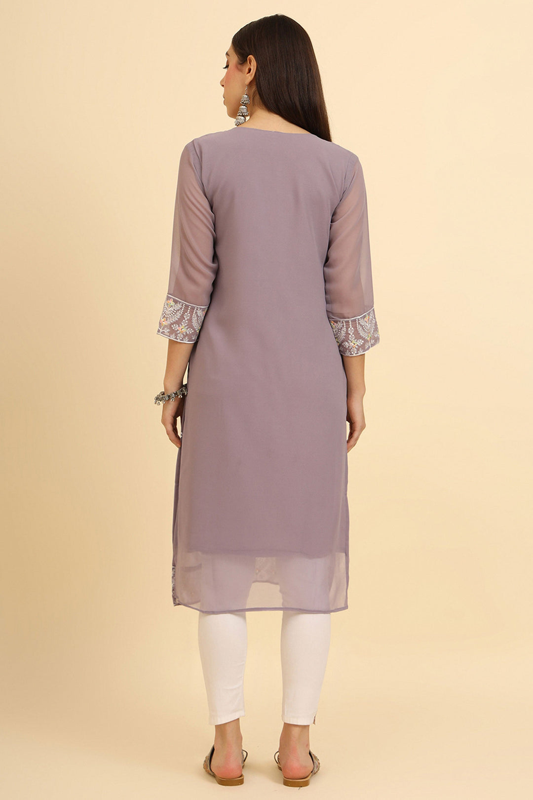 Beguiling Lavender Color Casual Wear Readymade Kurti | Buy Online India