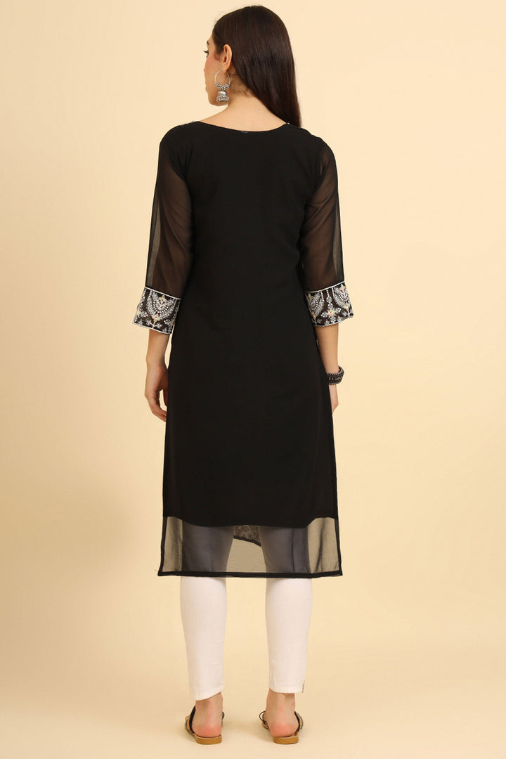 Tempting Black Color Casual Wear Readymade Kurti | Buy Online India