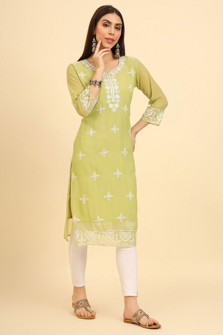 Engaging Khaki Color Readymade Casual Wear Kurti | Buy Online India