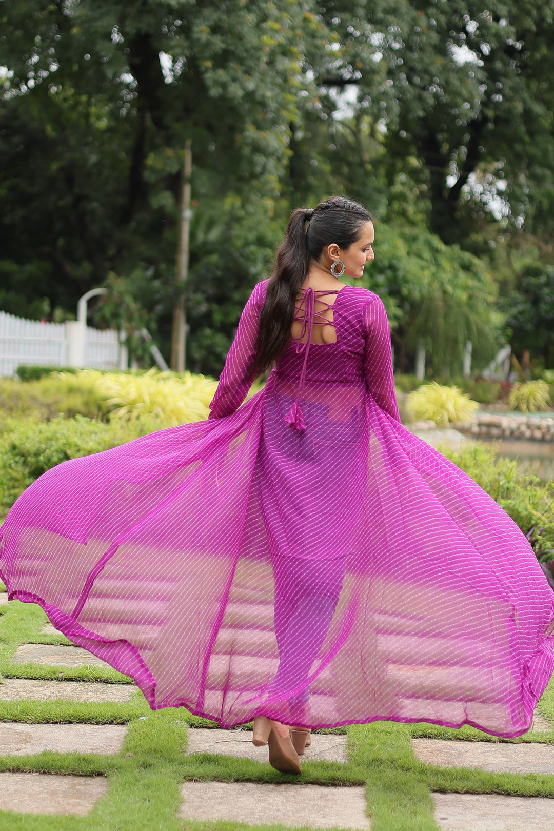 Beguiling Laheriya Printed Kutchi Patch Work Purple Kurti | Buy Online India