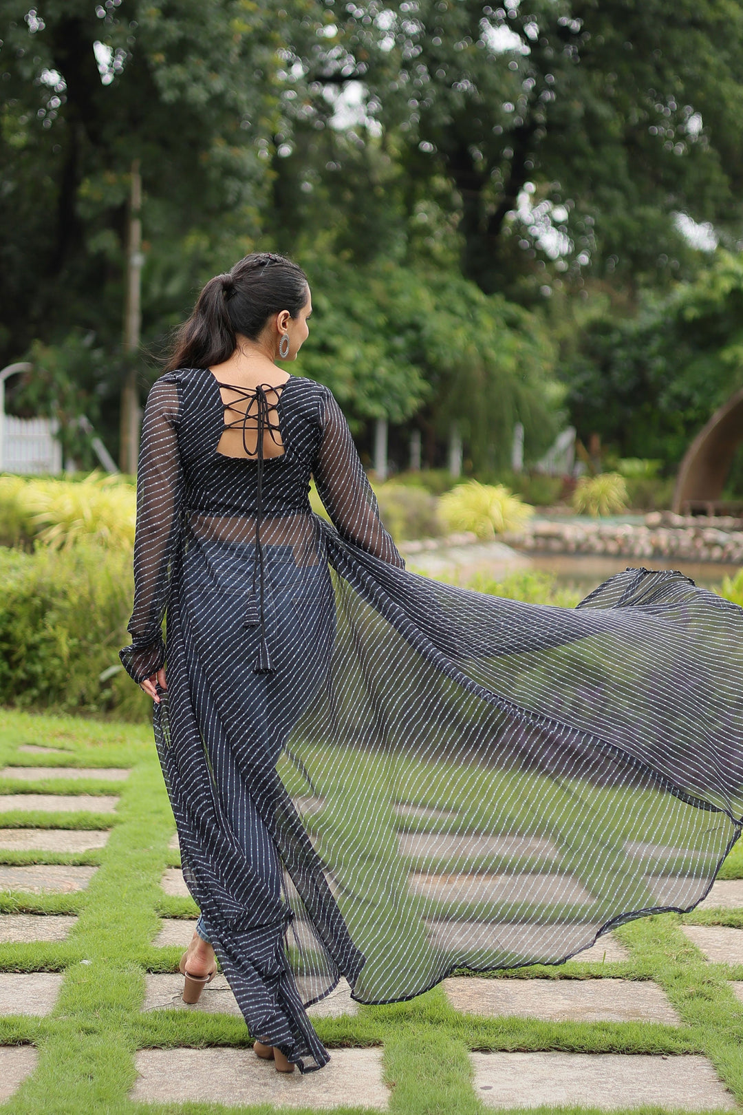 Tempting Laheriya Printed Kutchi Patch Work Black Kurti | Buy Online India
