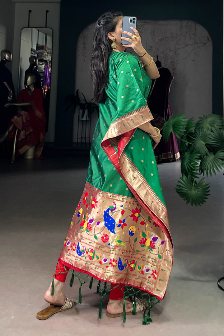Green Color Art Silk Fabric Stunning Readymade Kaftan | Buy Online India
