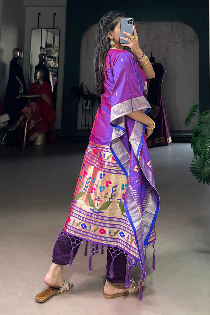 Tempting Art Silk Fabric Purple Color Readymade Kaftan | Buy Online India
