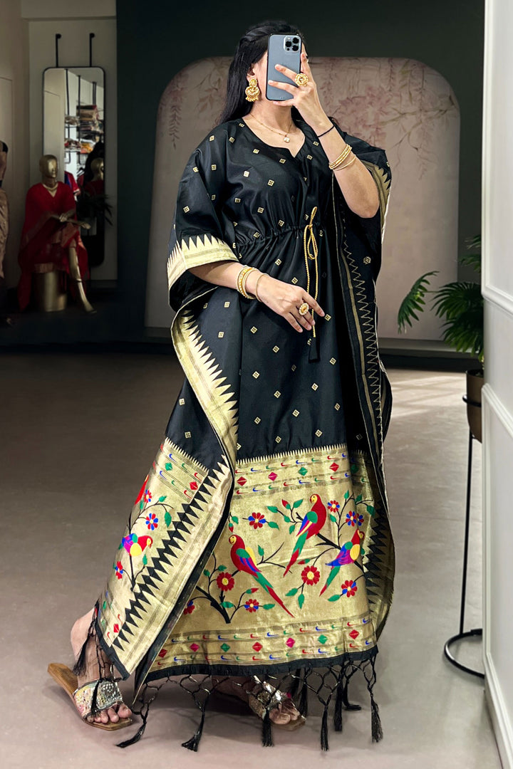 Amazing Black Color Art Silk Fabric Readymade Kaftan | Buy Online India