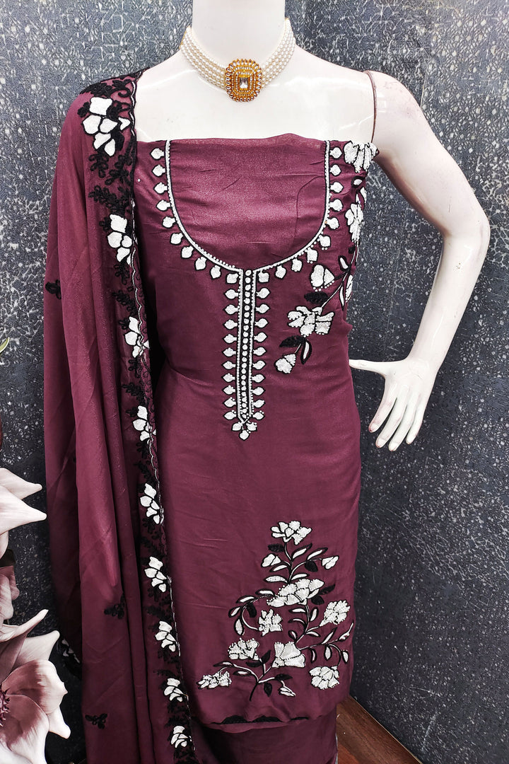 Georgette Fabric Brown Color Attractive Function Style Salwar Suit | Buy Online India