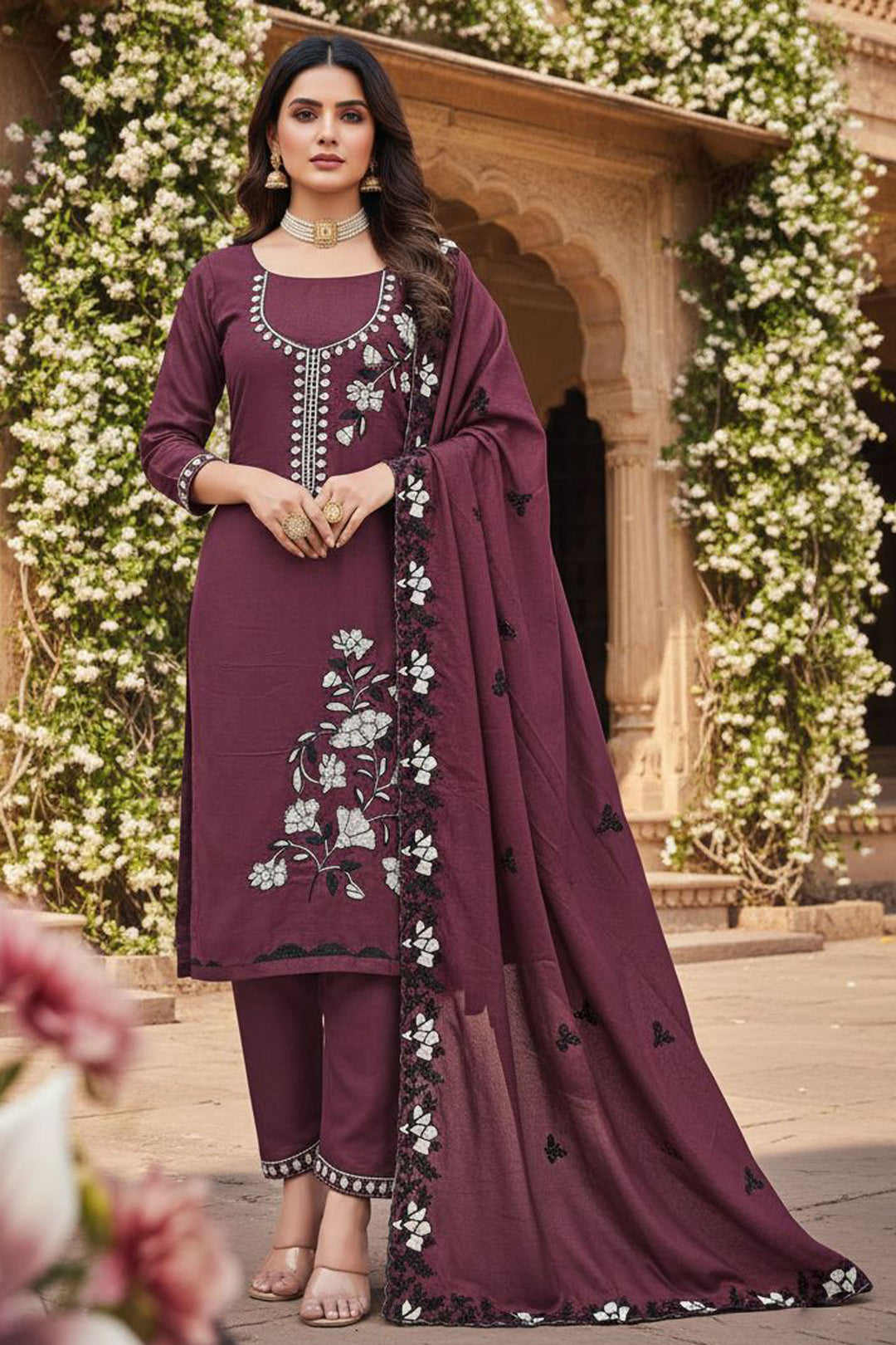 Georgette Fabric Brown Color Attractive Function Style Salwar Suit | Buy Online India