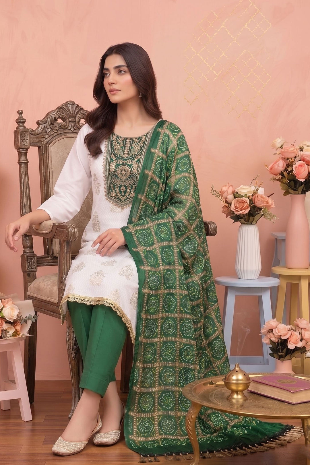 Off White Color Beautiful Festive Style Rayon Salwar Suit