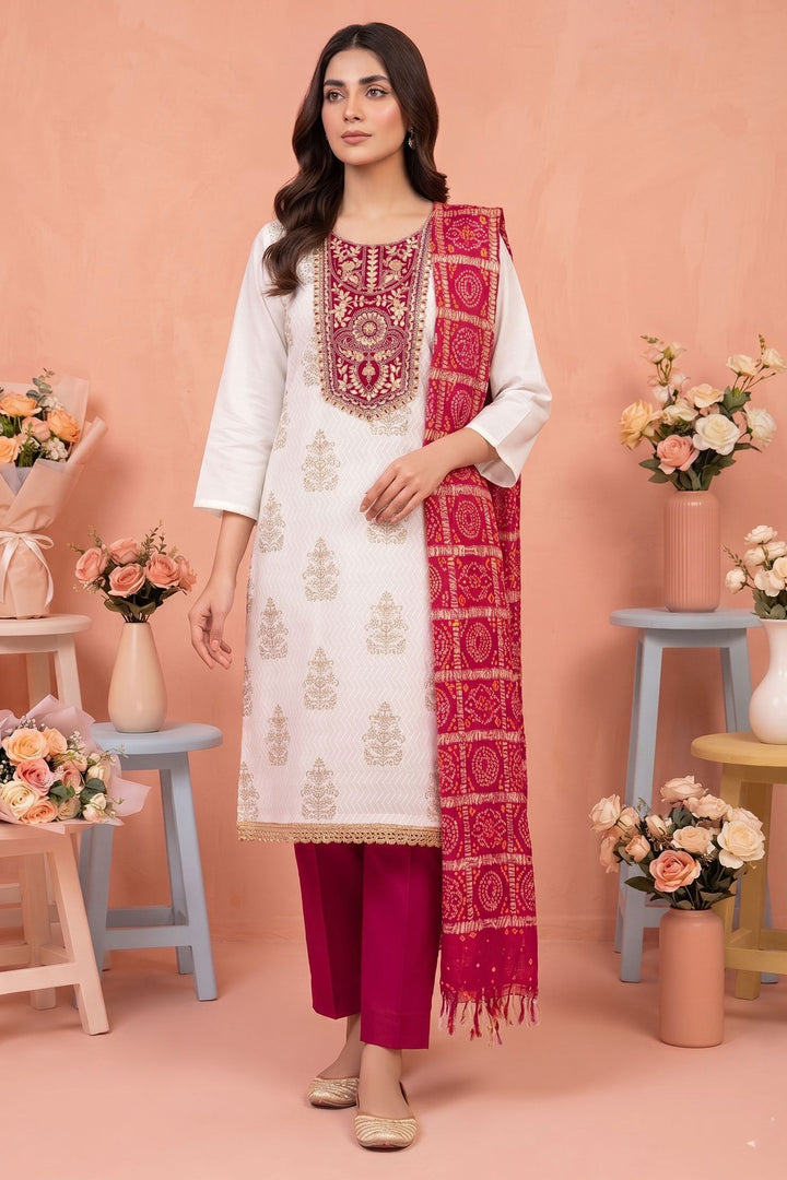 Off White Color Glamorous Festive Style Rayon Salwar Suit