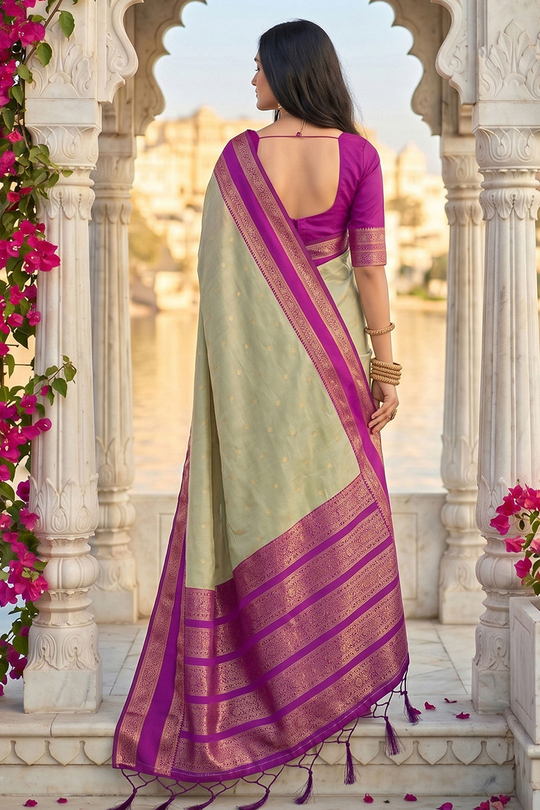 Beige Color Art Silk Special Weaving Design Saree | Buy Online India