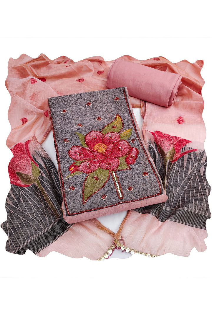 Classic Pink Color Salwar Suit In Banarasi Cotton | Buy Online India