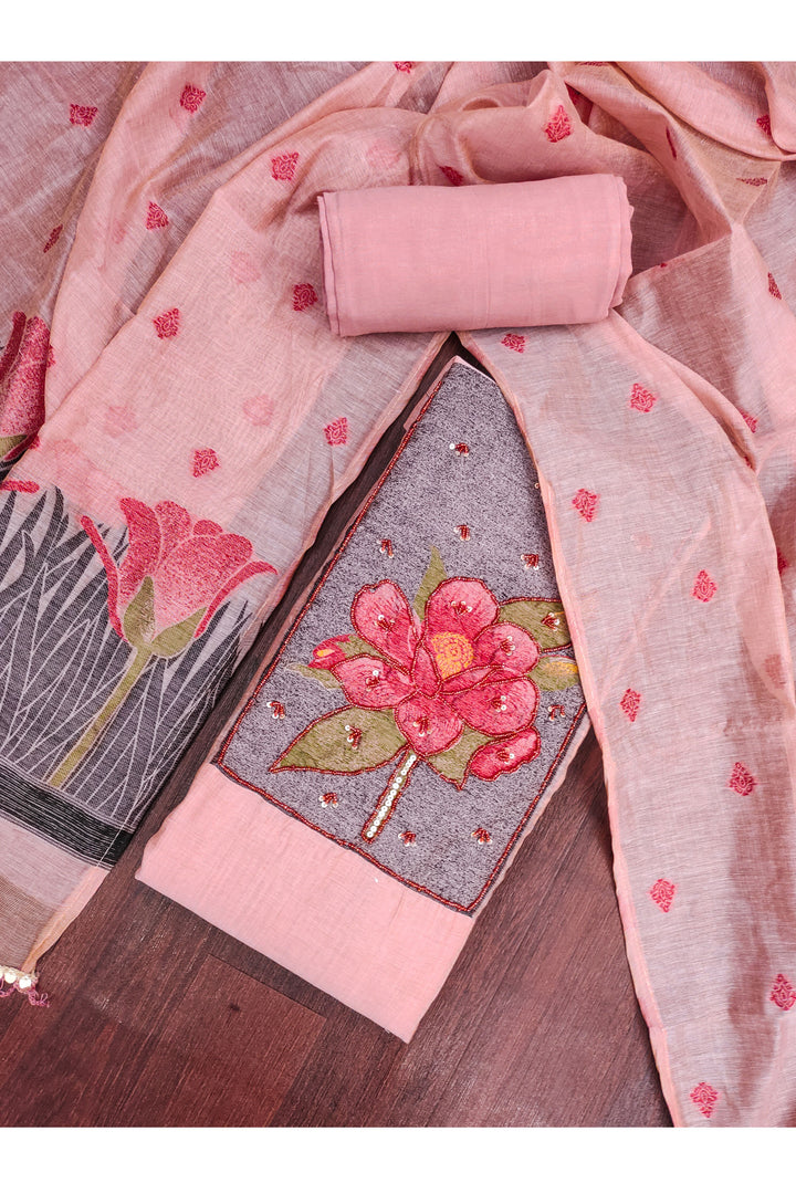 Classic Pink Color Salwar Suit In Banarasi Cotton | Buy Online India