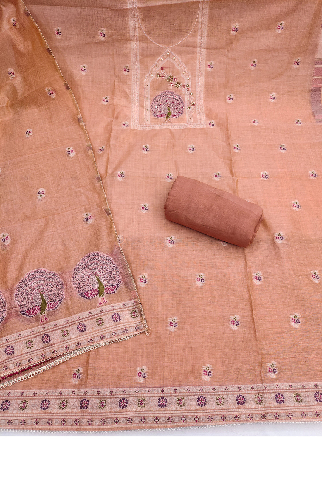 Amazing Orange Color Banarasi Cotton Salwar Suit | Buy Online India