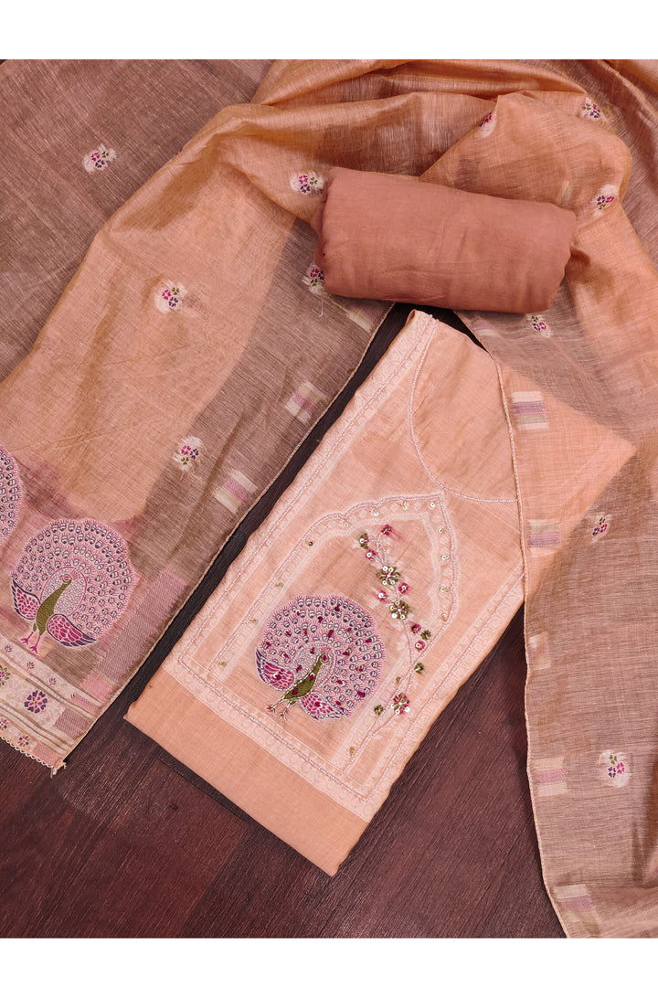 Amazing Orange Color Banarasi Cotton Salwar Suit | Buy Online India