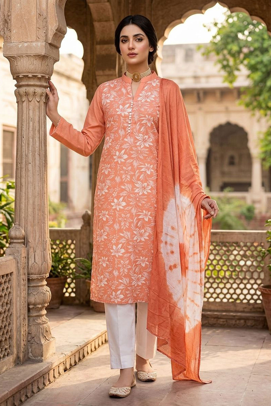 Orange Color Sober Salwar Suit In Cotton Fabric | Buy Online India
