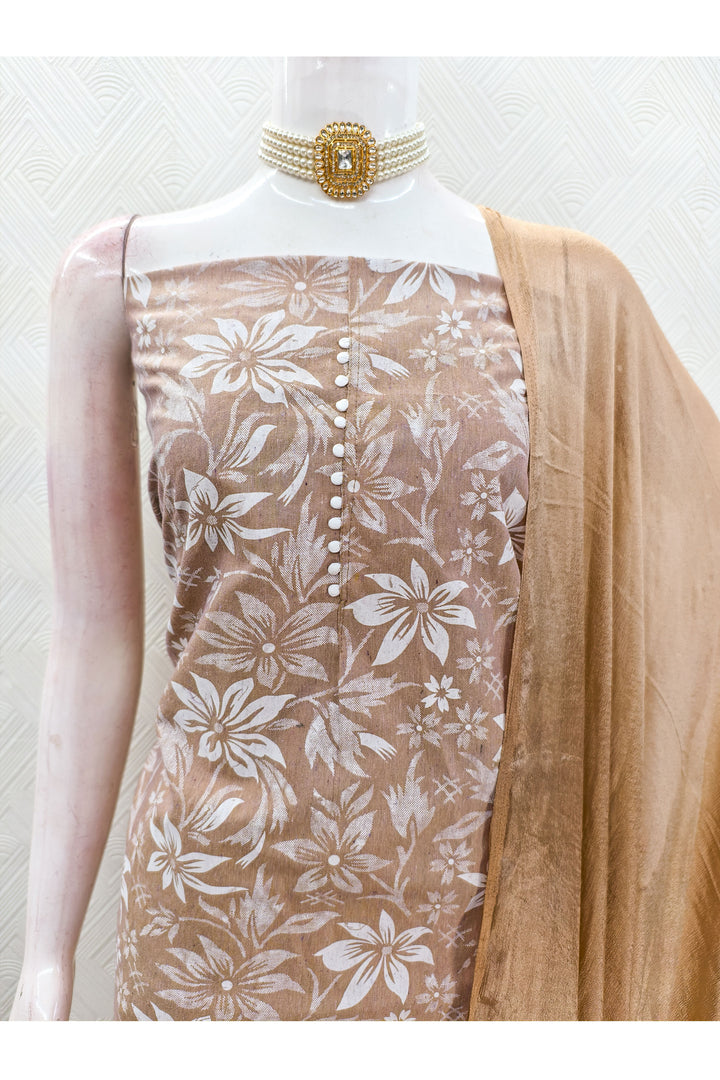 Brown Color Creative Cotton Fabric Salwar Suit | Buy Online India