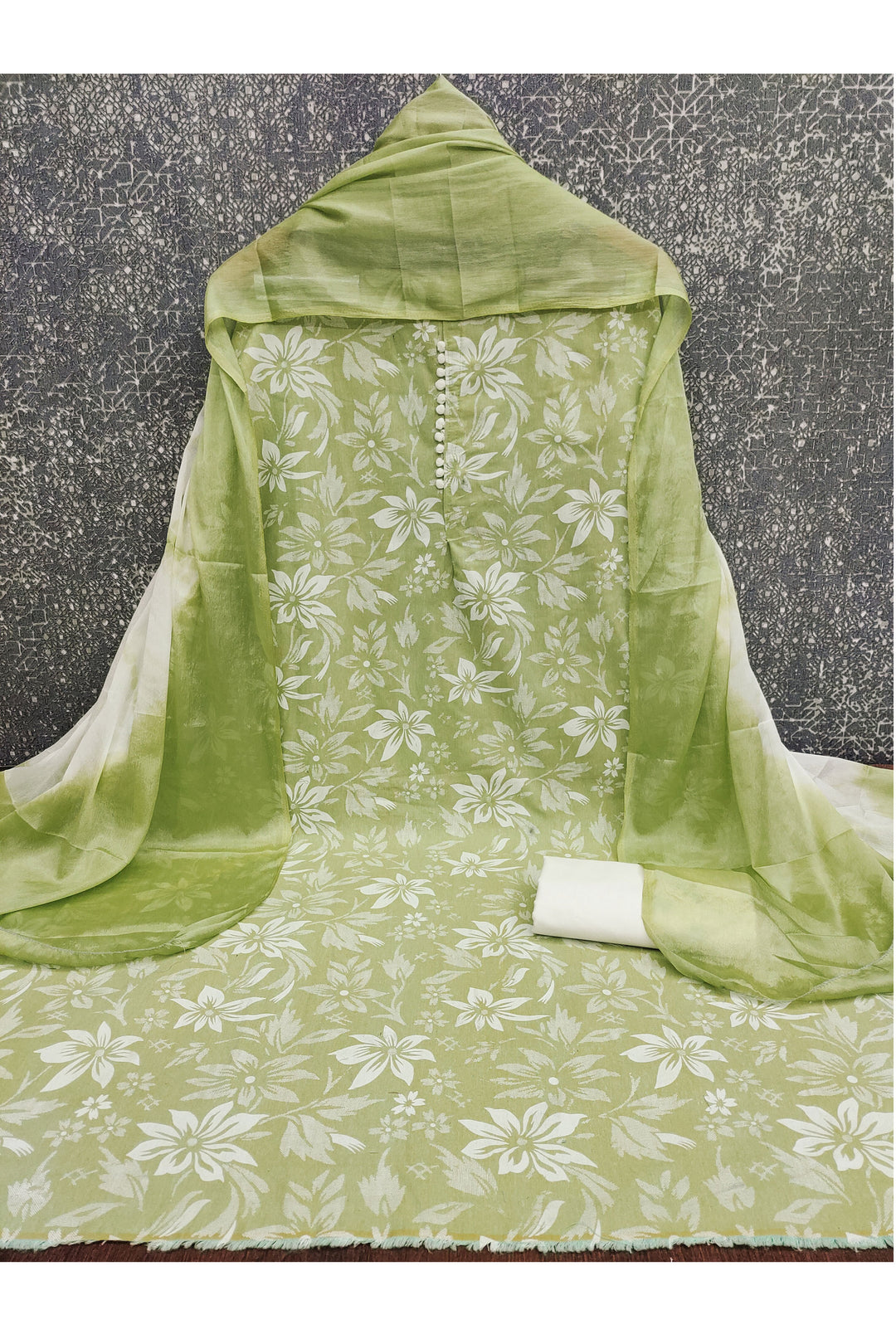 Excellent Cotton Fabric Green Color Salwar Suit | Buy Online India