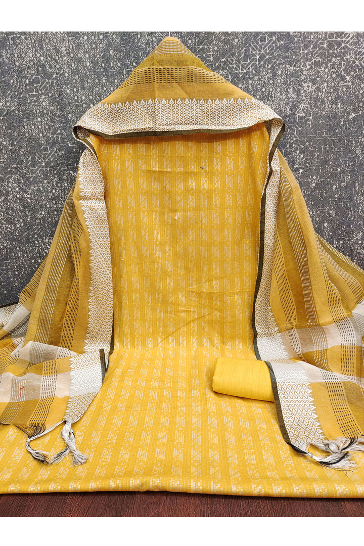 Yellow Color Cotton Fabric Stunning Salwar Suit | Buy Online India