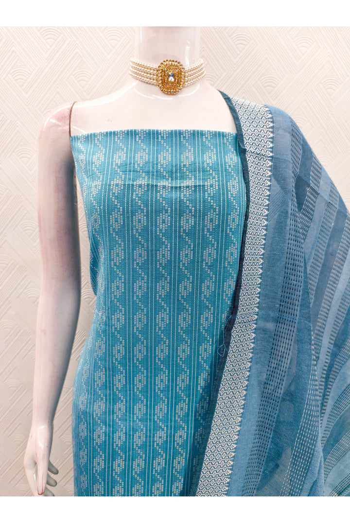 Attractive Cotton Fabric Blue Color Salwar Suit | Buy Online India