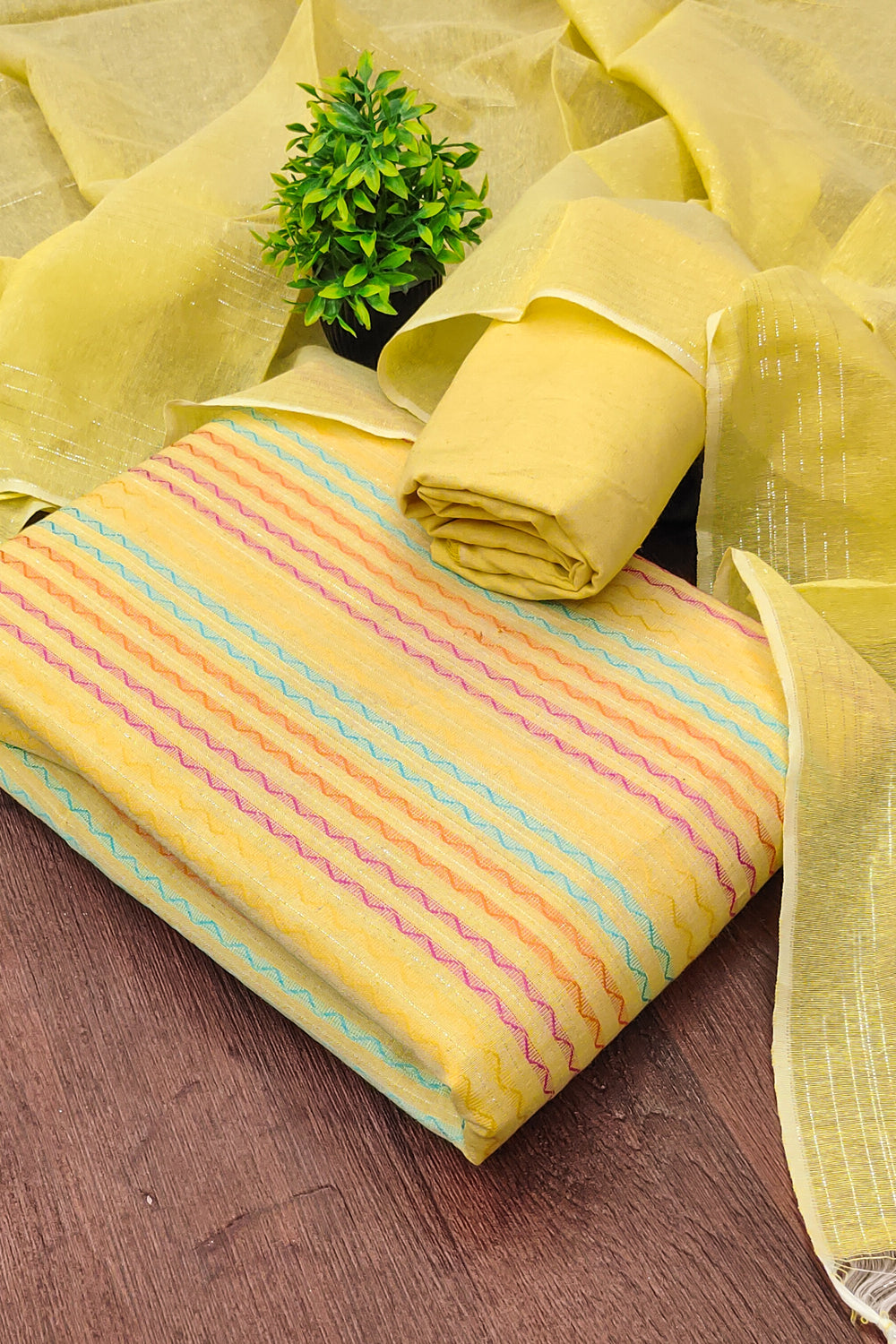 Cotton Fabric Yellow Color Delicate Salwar Suit | Buy Online India