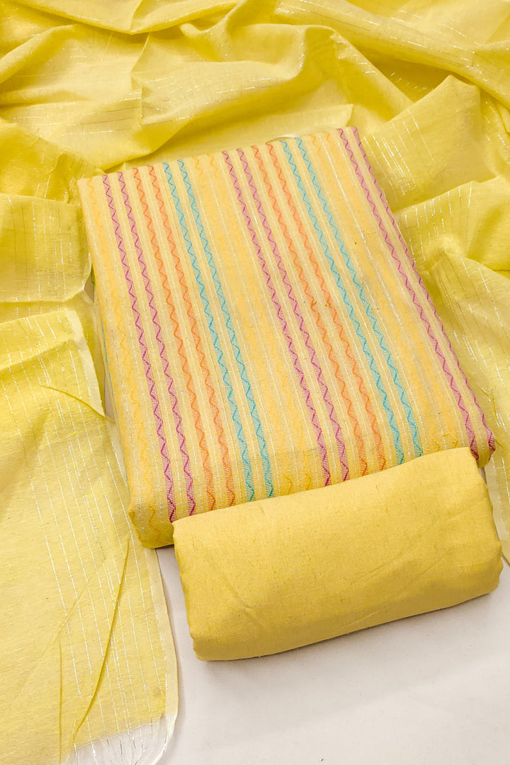 Cotton Fabric Yellow Color Delicate Salwar Suit | Buy Online India
