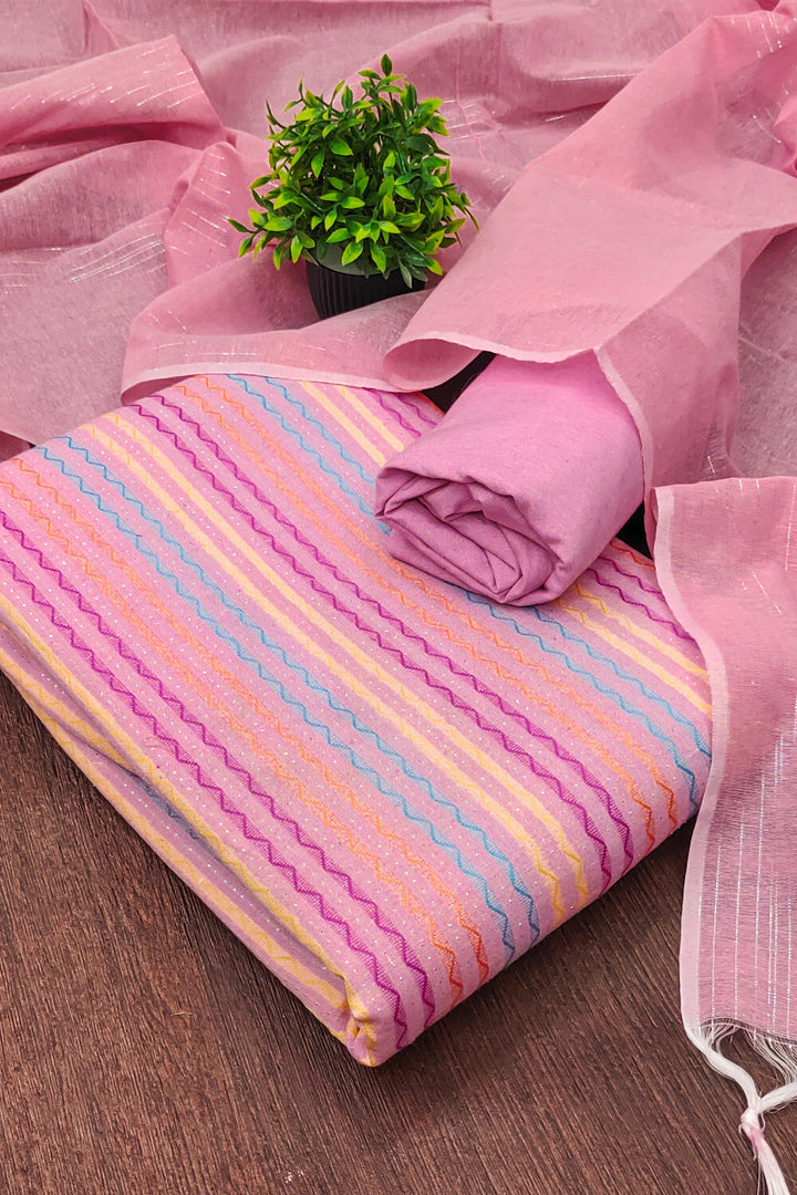 Amazing Pink Color Cotton Fabric Salwar Suit | Buy Online India